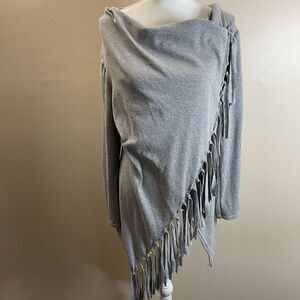 O-Riya|Xuan|Sweater Fringed| Poncho|Cardigan| Cotton blend